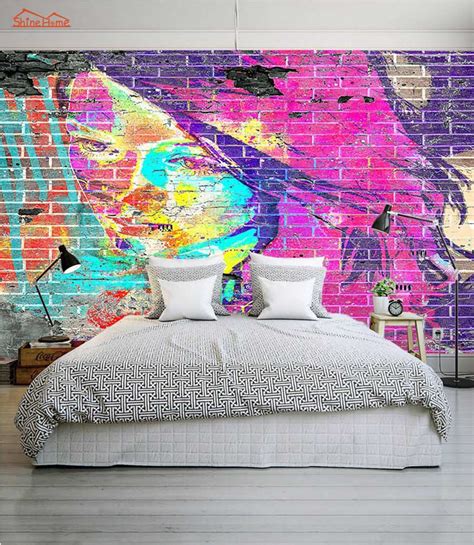 We bare bears, cartoon 1920x1080px. Abstract Graffiti Brick 3D Room Wallpaper Female Face for ...