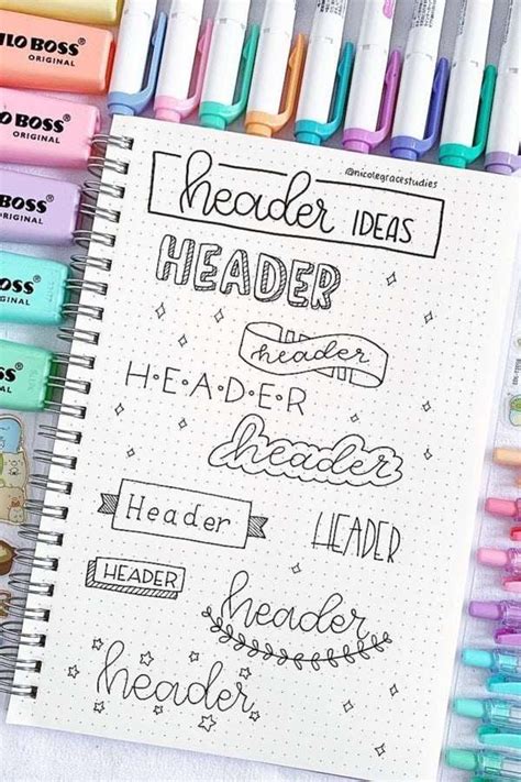 Best Collection Of Bullet Journal Headers And Ideas For 2021 59f