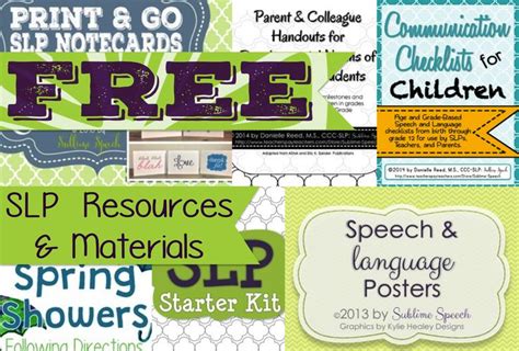 Free Slp Materials For You Authored By Danielle Reed Ms Ccc Slp