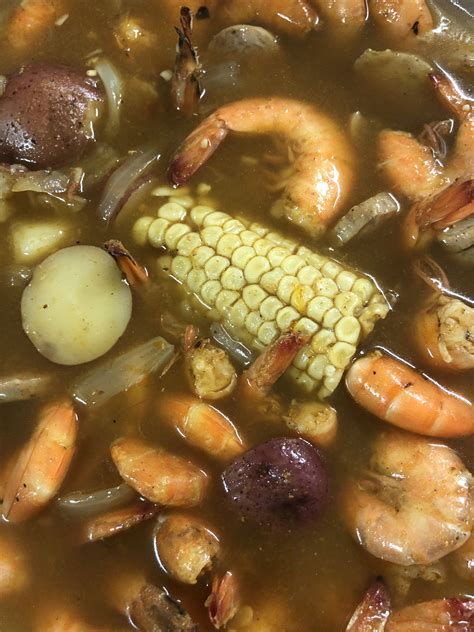 5 minutes corn, onion, potatoes, sausage. Quick release, 1 minutes shrimp | Shrimp boil