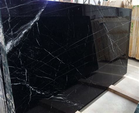 Polished Finish Rectangular Black Marble Stone Slab Thickness 20 Mm