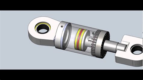 3D Solidworks Animation Of Hydraulic Cylinder Operating YouTube