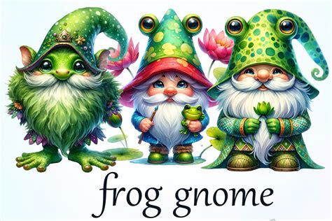 Frog Gnomes Png Sublimation Watercolor Graphic By Md Shahjahan