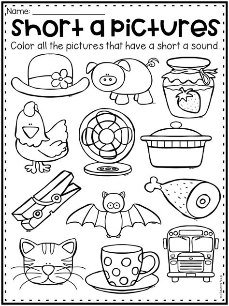 Short Vowel Practice Worksheets Sketch Coloring Page