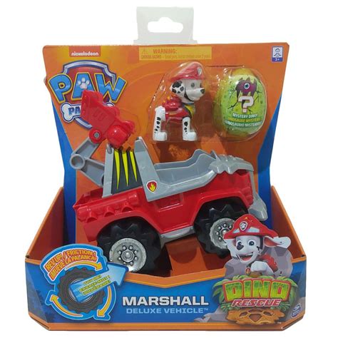 Paw Patrol Dino Rescue Deluxe Figure And Vehicle Marshall