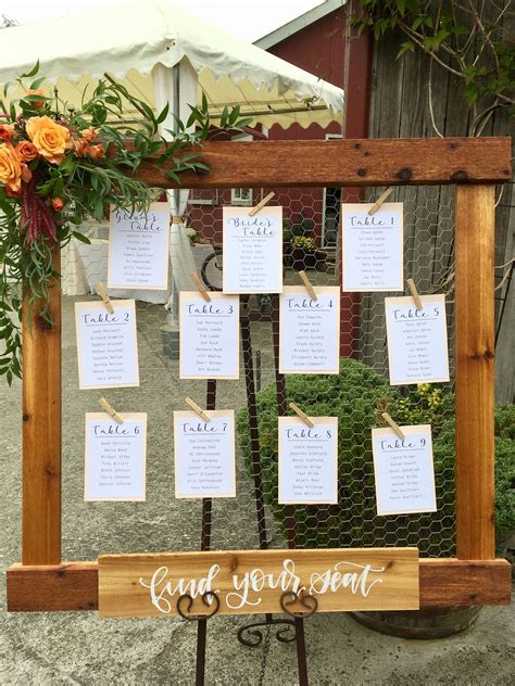 Rustic Wedding Seating Chart Signage Déco Mariage Menu Idee Deco