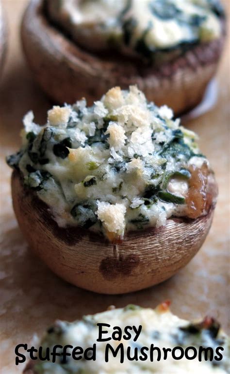 Remove stems from mushroom caps carefully. Easy Stuffed Mushrooms with Cream Cheese and Spinach - The ...
