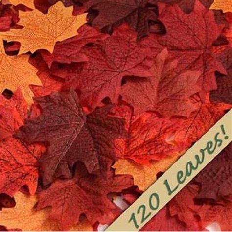 100pcs Fall Fake Silk Leaves Favor Autumn Maple Leaf Wedding
