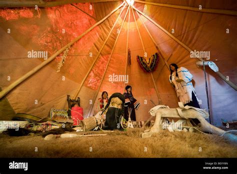 native american inside a teepee ar