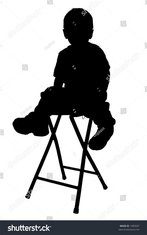 Stool stock illustrations and cartoons | getty images. Silhouette Over White With Clipping Path. Boy Sitting On ...