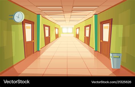 Cartoon School Or College Hallway Royalty Free Vector Image