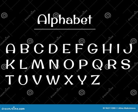 Alphabet Letters Alphabet White Letters Vector Illustration