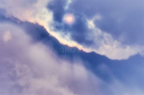Dramatic Cloudy Panoramic Sky With Dark Clouds Stock Photo Image Of