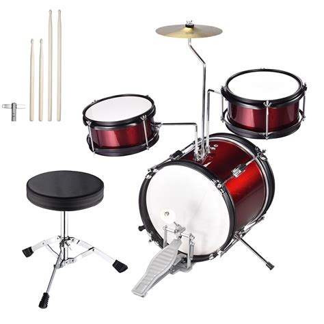 Buy Aw Drum Set With 3 Piece Drums Bass Tom Hi Hat 4pcs Drumsticks Seat