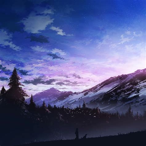 Mountains Landscapes Nature Drawings Anime 1500x1500