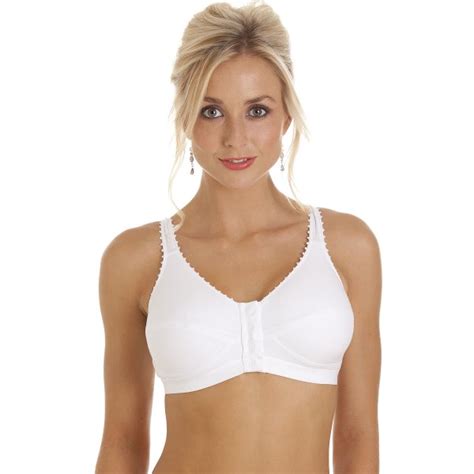 womens white non wired full cup front fastening bra