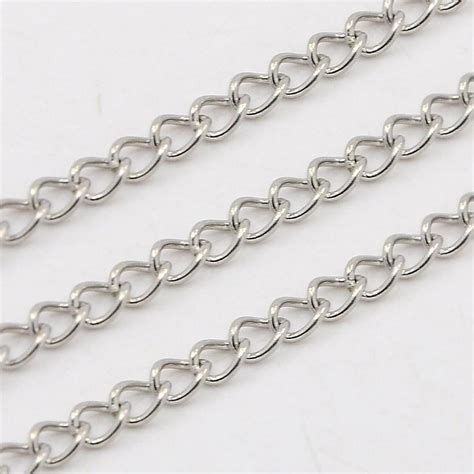 316 Stainless Steel Twisted Chains Curb Chain Stainless Steel Color
