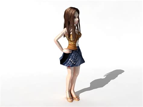 Cute Fashion Girl 3d Model 3ds Max Files Free Download Modeling 33999