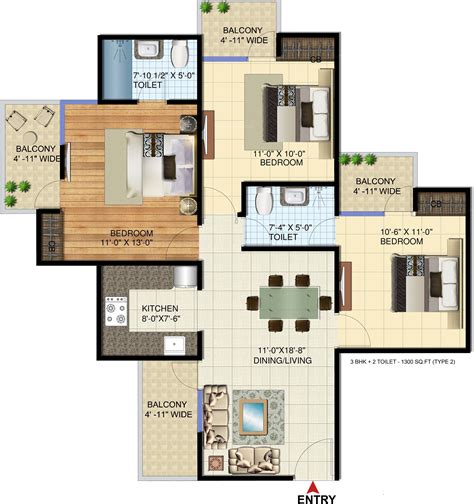 1220 Sq Ft 3 Bhk 2t Apartment For Sale In Amrapali Group Jaura Heights