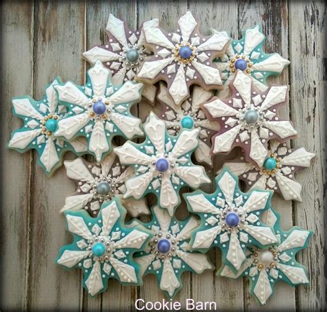 Snowflake Christmas Decorated Cookies Christmas Cookies Decorated