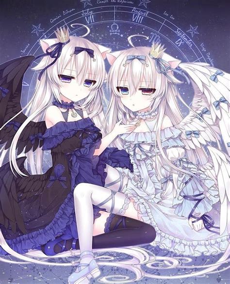 White Hair Anime Girl Twins Anime Wallpaper Hd