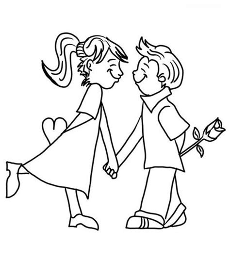 Couple Love Each Other Coloring Page Coloring Sky