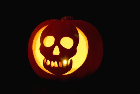 skull pumpkin pumpkin carved into a skull very halloween l r scott flickr