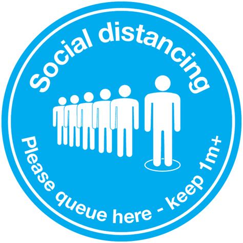 Social Distancing Please Queue Here Keep 1m Distance Floor Sign