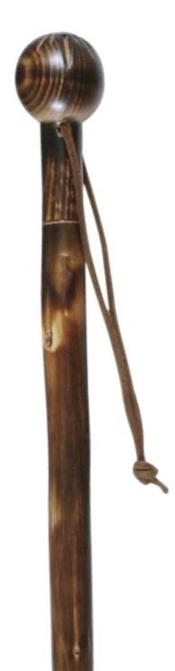 Rustic Solid Wood Country Walking Stick With Round Ball Handle The