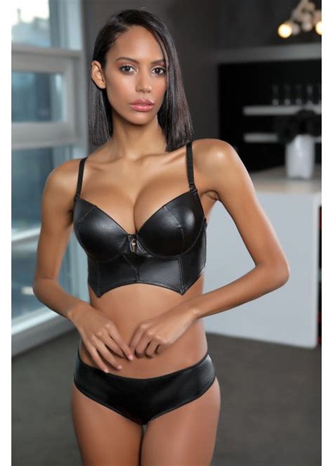 Bra And Panty Setsexy Leather Lingerie Set Faux Leather Lingerie Set