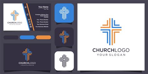 Christian Cross Logo Design Vector Template Baptist Cross Symbol