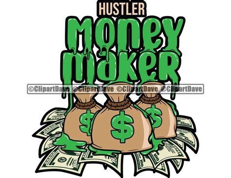 Hustle Money Bags Svg Design 100 Dollar Bill Cash Rich Hip Hop Etsy