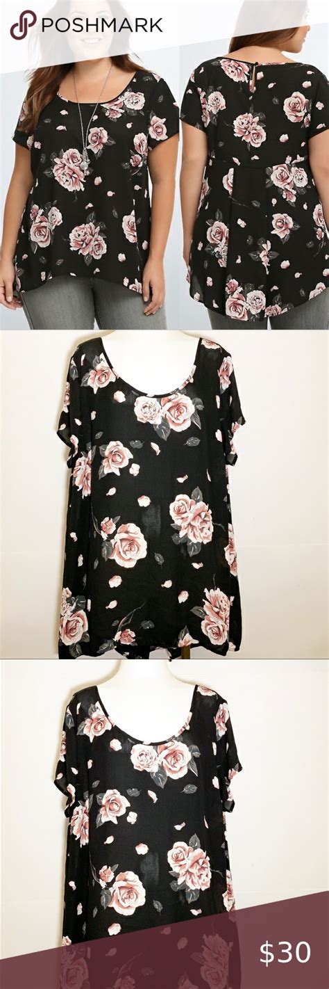 Torrid Floral Georgette Hi Low Blouse Sz 2 Torrid Georgette Fashion