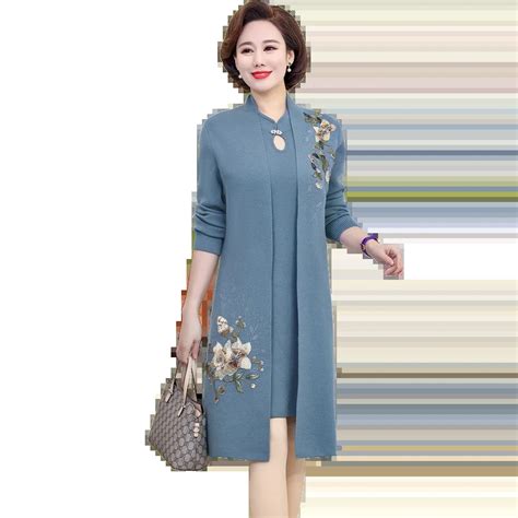 autumn winter women s clothing noble dress knitted temperament two piece fashionable mother