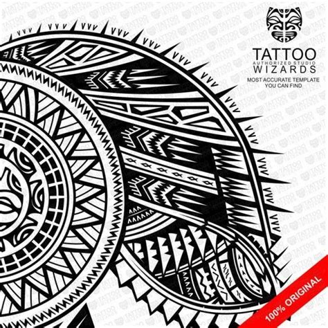 Samoan Warrior Sun Vector Tattoo Template Stencil Tattoo