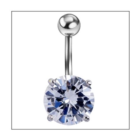 Moonso Cz Hypoallergenic Belly Button Ring Medical Stainless Steel