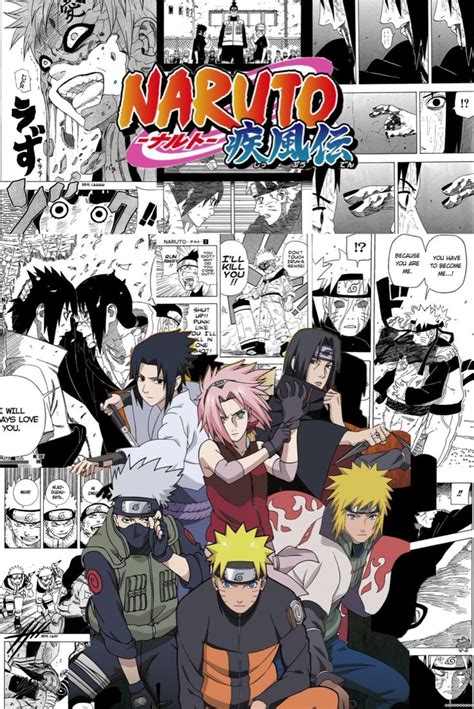 Naruto Manga Poster 2 Gambar Karakter Kartun Animasi