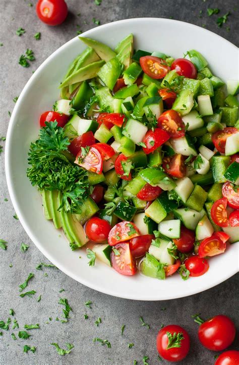 Healthy Tomato Cucumber Avocado Salad