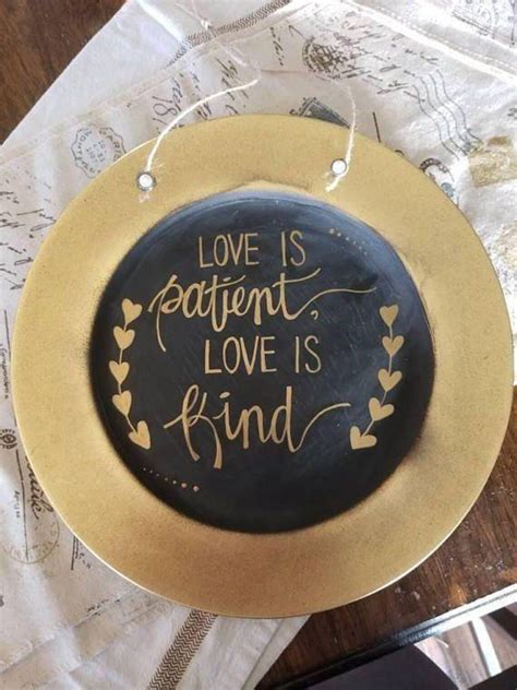 Charger Plate Chalkboard Sign With Hand Lettering Love Is Etsy