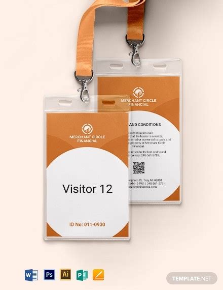 8 Visitor Id Card Templates Illustrator Ms Word Pages Photoshop