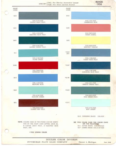Paint Chips 1956 Buick