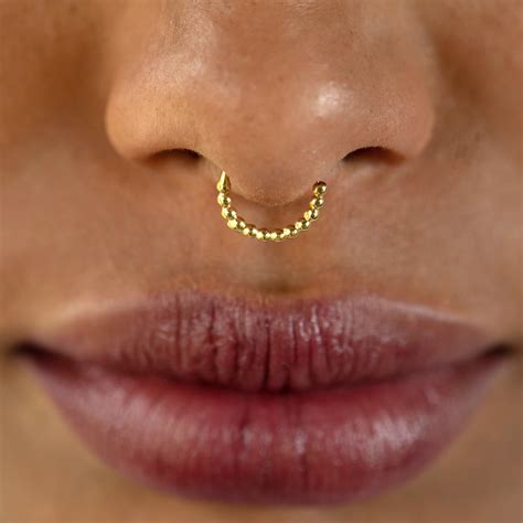 Unique Nose Ring Indian Nose Ring Tribal Nose Ring Gold Etsy