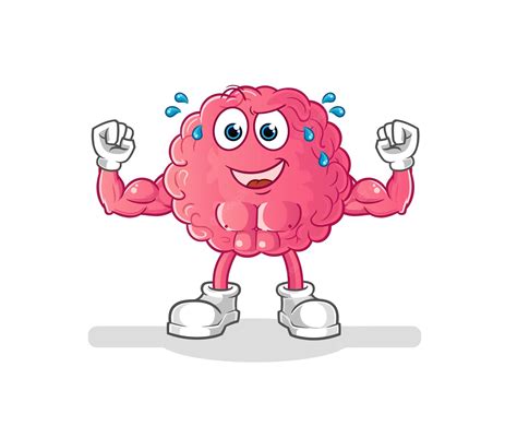 Premium Vector Brain Muscular Cartoon Cartoon Mascot Vector