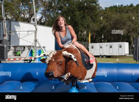 Girl Riding Mechanical Bull Florida Hi Res Stock Photography And Images