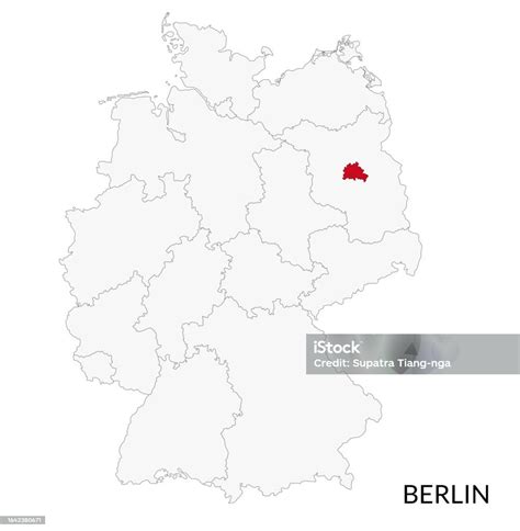 Berlin Map German Map Map Of Germany In Red Color Stock Illustration