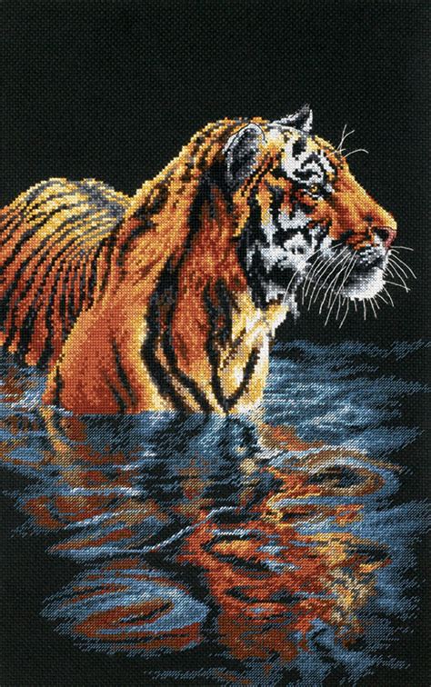 Tiger Chilling Out Counted Cross Stitch Kit 9 X14 18 Count 88677352226
