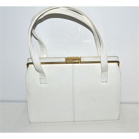 Vintage White Simulated Leather Purse Quirky Finds