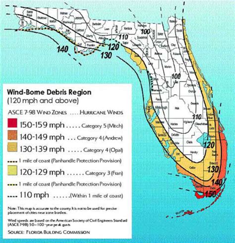 Florida Wind Zone Map 2021 Large World Map