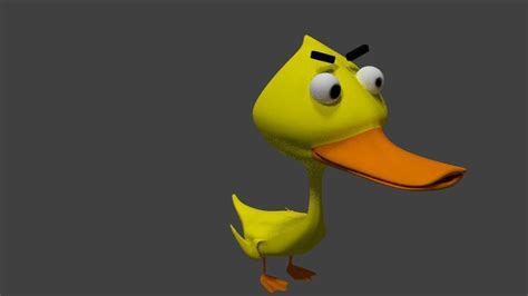 Animated Cute And Crazy Duck Uvmapped Model Cgtrader