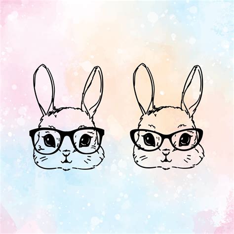 Easter Bunny With Glasses Bunny With Glasses Svg Bunny | Etsy Australia